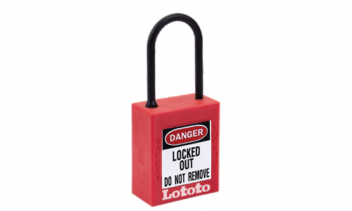 LS32 Red Shackle Length 38mm Padlock Safety Chart LS32RED NON CONDUCTIVE SAFETY PADLOCK RED
